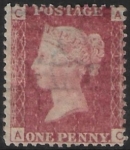 SG.43 1d rose red. corner letters 'AC' Plate 103  mint Original Gum