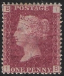 SG.43 1d rose red. corner letters 'IB' Plate 120  mint Original Gum