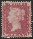 SG.43 1d rose red. corner letters 'RE' Plate 134  mint Original Gum