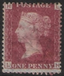SG.43 1d rose red. corner letters 'LH' Plate 135  mint Original Gum