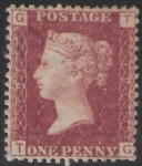 SG.43 1d rose red. corner letters 'TG' Plate 191  mint Original Gum
