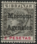 Morocco Agencies -  Gibraltar SG.8 2p black & carmine. fine used