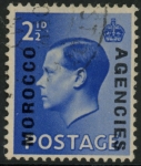 Morocco Agencies -  'British'  SG.76a  2½d bright blue. (15¼ overprint.)  fine used.