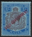 1922  Malta  SG.111  2s purple & blue/blue   O/Print  Perf.14  wmk. multi crown CA    M/M