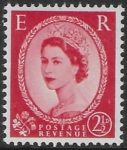 SG.519 2½d carmine-red  Type 1   (1952 Tudor Wmk) U/M (MNH)