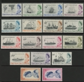 1965 Tristan Da Cunha SG71-84b Ships Set of 17 values Mounted Mint