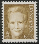 2001 Denmark SG.1201 6k olive-sepia  Queen Margrethe II U/M (MNH)