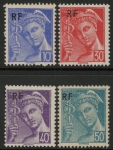 1944 France SG.896-9  Mercury - overprinted 'RF'. U/M (MNH)