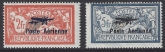 1927 France SG.455-6 'AIR' overprinted 'Poste Aerienne'. M/M