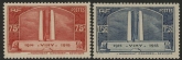 1936 France SG.549-50 Unveiling of Canadian War Memorial - Vimy Ridge. U/M (MNH)