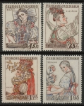 1957 Czechoslovakia SG.1008-11 National Costumes (3) Set of 4 values U/M (MNH)