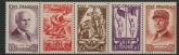 1943 France SG.780-4  National Relief Fund. mounted mint