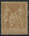 1881 France - SG.237 30c yellow brown TII (N under U)  mounted mint.