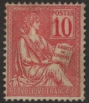 1900  France SG.296  10c carmine 'flat base to fig.1'.  M/M