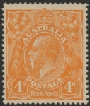 1915  Australia  SG.22a  4d. yellow orange.  mounted mint.