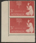 1957  Australia  SG.298a 3½d scarlet Re Entry (bottom stamp) 'ISTMAS & TRALI' doubled. U/M (MNH)