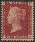 SG.43 1d rose red. corner letters 'FA' Plate 155  mint Original Gum