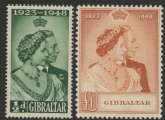 Gibraltar - 1948 Royal Silver Wedding SG.145-6 mounted mint