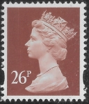 Y1691  26p 2B  red-brown blue fluor  Harrison  sheet stamp. U/M (MNH)