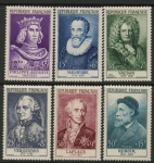 1955 France SG.1253-8 Relief Fund Portraits Set of 6 values U/M (MNH)
