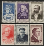 1954 FRance SG.1215-20 Relief Fund Portraits Set of 6 values mounted mint