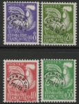 1960 Frqance SG.1470-3 Gallic Cock Precancelled Set of 4 values U/M (MNH)