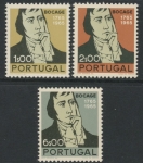 1966 Portugal SG.1309-11 Birth Cent of Manuel Bocage Set of 3 values U/M (MNH)