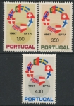 1967 Portugal SG.1329-31 European Free Trade Assoc. Set of 3 values U/M (MNH)
