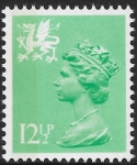 W 37a  12½p  SB  light emerald green.Perf 15 x 14  Type 1 Questa  U/M (MNH)