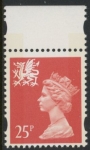 W 73  25p 2B  red. blue fluor. ex DX18  Questa  U/M (MNH)