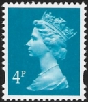Y1669  4p 2B  new blue. yellow fluor ex sheet  Enschéde  U/M (MNH)