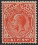 1912 Falkland Islands - SG.61  1d orange-red. wmk. multi crown CA. mounted mint.