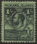 1929 Falkland Islands - SG.122  1/-  black/emerald. mounted mint.