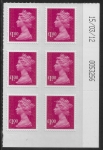 U2933 £1 magenta 2B  M12L  date block 15/03/12 SBP plain DLR  U/M (MNH)