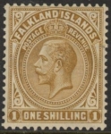 1921 Falkland Islands - SG.79 1/- deep ochre mounted mint.