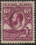 1929 Falkland Islands SG.121 6d purple mounted mint