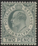 1910 Gibraltar SG.68  2d greyish slate. U/M (MNH)