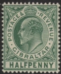 1904 Gibraltar SG.56  ½d dull & bright green. ord.paper. U/M (MNH)