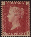 SG.43 1d rose red. corner letters 'CI' Plate 81  mint Original Gum