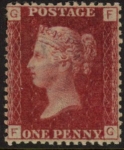 SG.43 1d rose red. corner letters 'FG' Plate 133  mint Original Gum