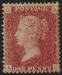 SG.43 1d rose red. corner letters 'AG' Plate 148  mint Original Gum