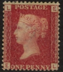 SG.43 1d rose red. corner letters 'EL' Plate 90  mint Original Gum