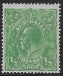1914  Australia  SG.20  (ASC63E 4v) ½d. deep green. white spot right of 2  U/M (MNH)