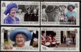 1999 Ascension. SG.781-4  Queen Elizabeth the Queen Mother's Centenary. set 4 values Vfu.