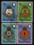 1973 Ascension. SG.166-9 Royal Naval Crests (5th series) set 4 values Vfu.