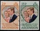 1973 Ascension SG178-9 Royal Wedding Set of 2 Values VFU