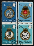 1970 Ascension.  SG.130-3  Royal Naval Crests (2nd series) set of 4 values Vfu.