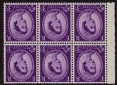 SB93a Crowns 6 x 3d,  inverted wmk. whiter paper. perf I   good perfs.U/M (MNH)