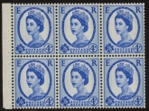 SB111 Crowns 6 x 4d, 9.5mm violet phos.  upright wmk. perf Ie   good perfs.U/M (MNH)