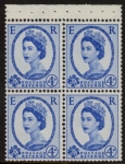 SB106a Crowns 4 x 4d. wmk sideways right. perf AP good perfs.U/M (MNH)